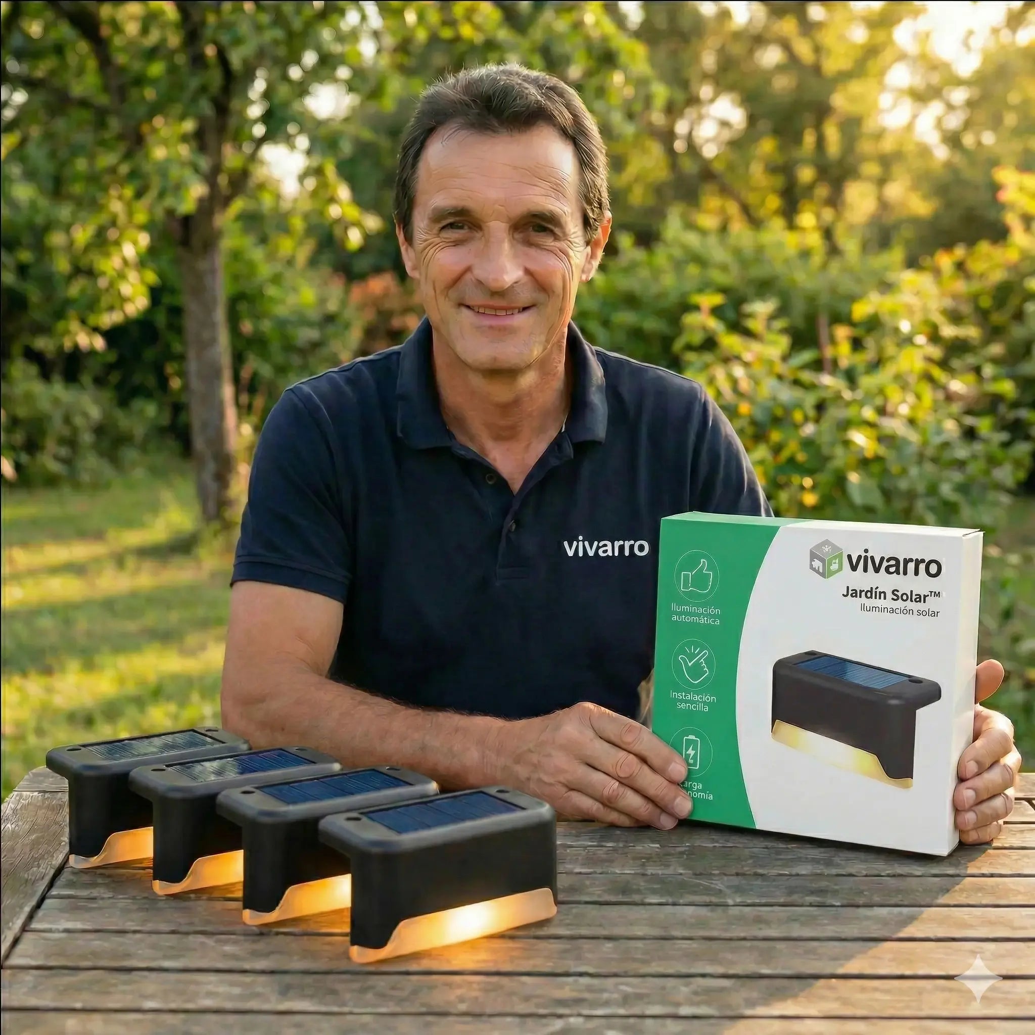Luces LED solares: Iluminación exterior automática e impermeable Vivarro